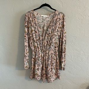 Astr The Label Womens Size M Floral Boho Cut Outs Romper PInk